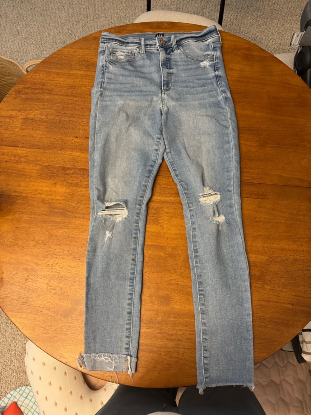 GAP Light Blue Distressed Skinny Jeans